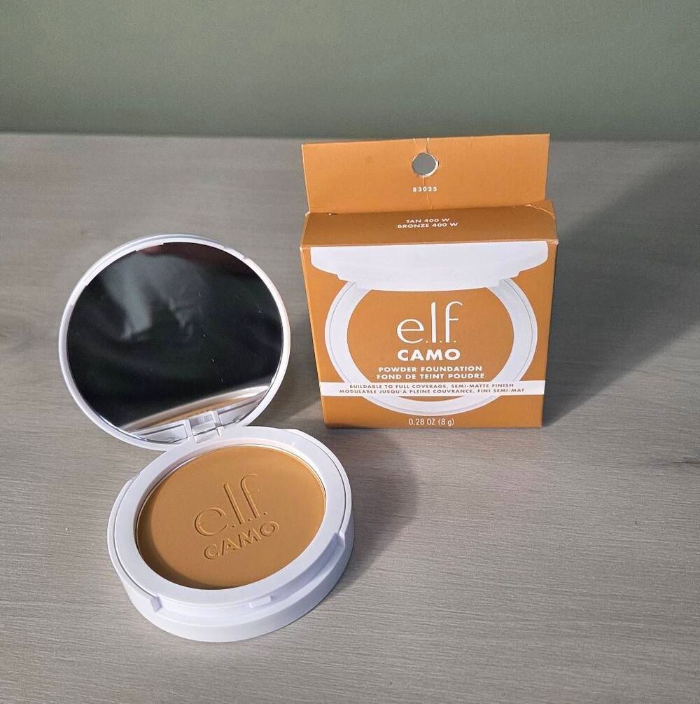 E.L.F. CAMO Powder Foundation Buildable Semi-Matte Finish Tan 400 W Discontinued